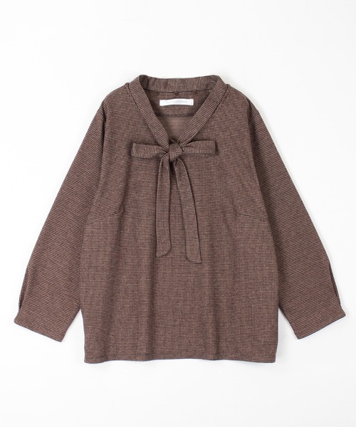 fleur by mint breeze（フルールバイミントブリーズ）の「【大きいサイズ】起毛千鳥柄カットソー（Tシャツ/カットソー・レディース・ブラック/ブラウン・L/LL/3L/4L/5L）」の7枚目の写真