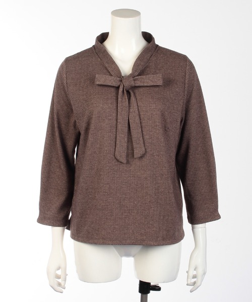 fleur by mint breeze（フルールバイミントブリーズ）の「【大きいサイズ】起毛千鳥柄カットソー（Tシャツ/カットソー・レディース・ブラック/ブラウン・L/LL/3L/4L/5L）」の8枚目の写真