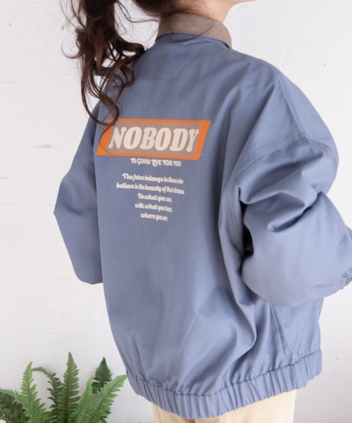 Mysa&Liina（ミーサリーナ）の「配色衿スクールブルゾン（ブルゾン・レディース・チャコールグレー/ブルー/キナリ・M）」の7枚目の写真