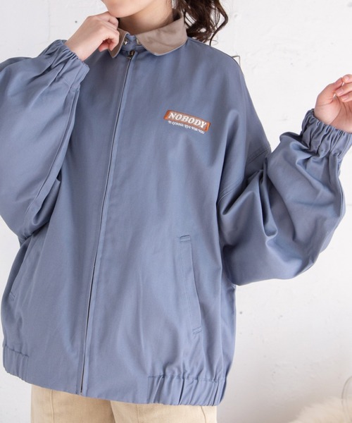 Mysa&Liina（ミーサリーナ）の「配色衿スクールブルゾン（ブルゾン・レディース・チャコールグレー/ブルー/キナリ・M）」の6枚目の写真