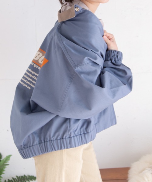 Mysa&Liina（ミーサリーナ）の「配色衿スクールブルゾン（ブルゾン・レディース・チャコールグレー/ブルー/キナリ・M）」の8枚目の写真