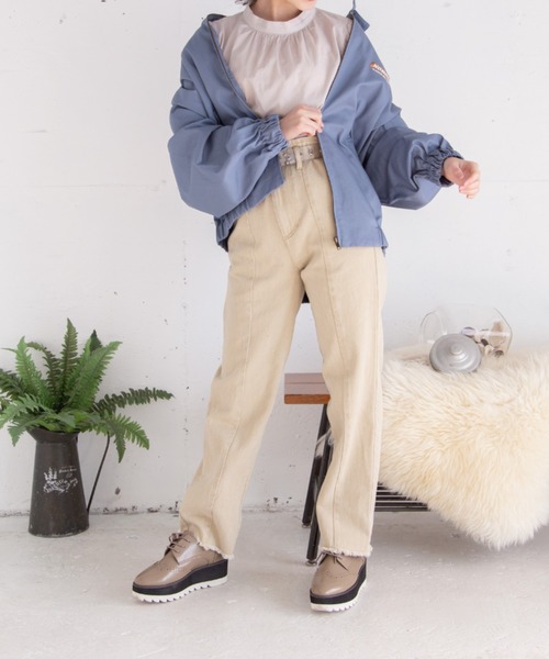 Mysa&Liina（ミーサリーナ）の「配色衿スクールブルゾン（ブルゾン・レディース・チャコールグレー/ブルー/キナリ・M）」の13枚目の写真