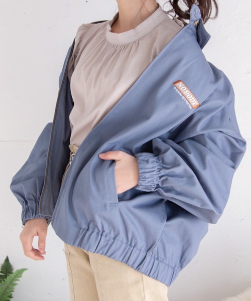 Mysa&Liina（ミーサリーナ）の「配色衿スクールブルゾン（ブルゾン・レディース・チャコールグレー/ブルー/キナリ・M）」の10枚目の写真