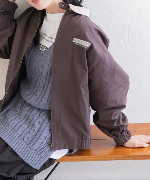 Mysa&Liina（ミーサリーナ）の「配色衿スクールブルゾン（ブルゾン・レディース・チャコールグレー/ブルー/キナリ・M）」の17枚目の写真