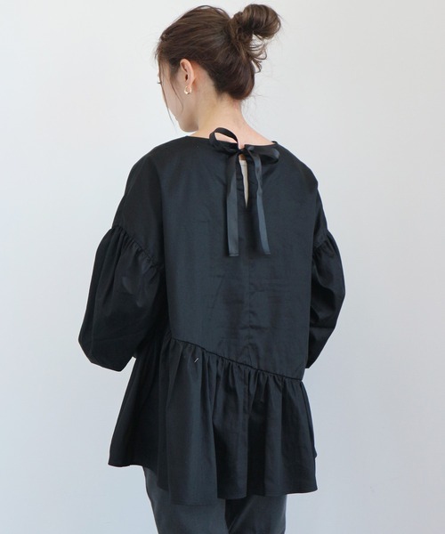 AMERICAN HOLIC(アメリカンホリック)の「イレヘム袖デザインブラウス *●(シャツ/ブラウス・レディース・オフホワイト/ブラック/チャコールグレー・FREE)」の18枚目の写真