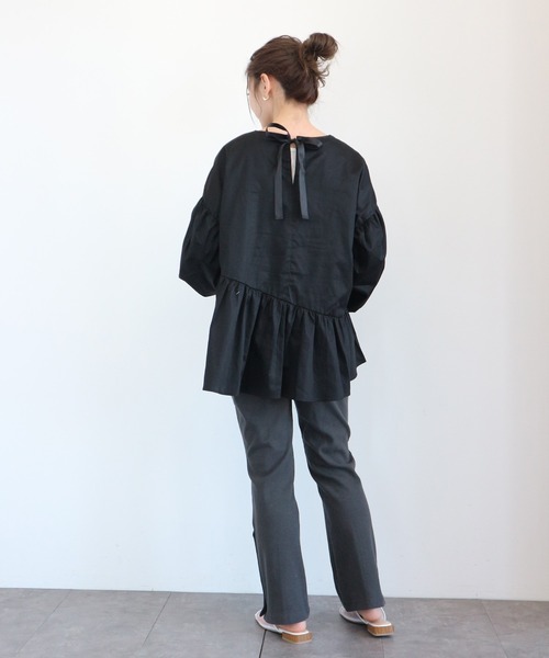 AMERICAN HOLIC(アメリカンホリック)の「イレヘム袖デザインブラウス *●(シャツ/ブラウス・レディース・オフホワイト/ブラック/チャコールグレー・FREE)」の20枚目の写真