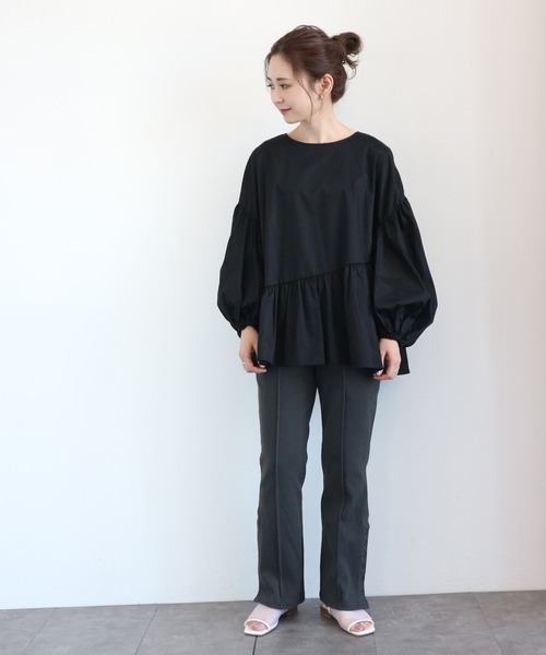 AMERICAN HOLIC(アメリカンホリック)の「イレヘム袖デザインブラウス *●(シャツ/ブラウス・レディース・オフホワイト/ブラック/チャコールグレー・FREE)」の21枚目の写真