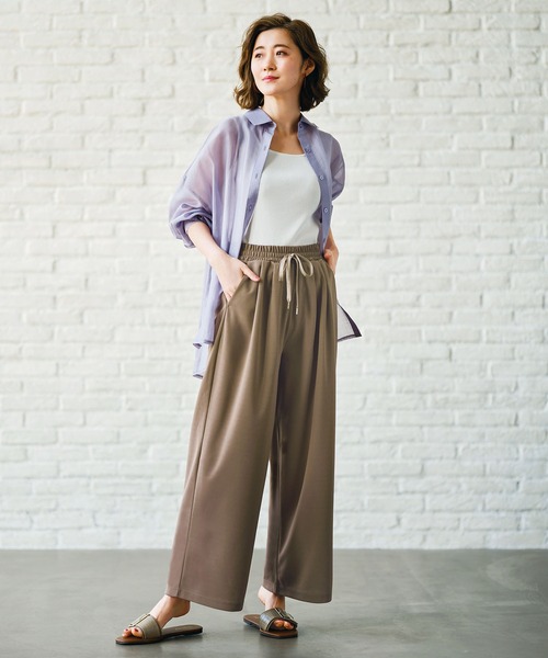 GeeRA(ジーラ)の「接触冷感!リラックスワイドパンツ(その他パンツ・レディース・ブラック/ブラック系その他/オフホワイト/モカ/ブルー・MEDIUM/LARGE/X-LARGE/XX-LARGE)」の16枚目の写真