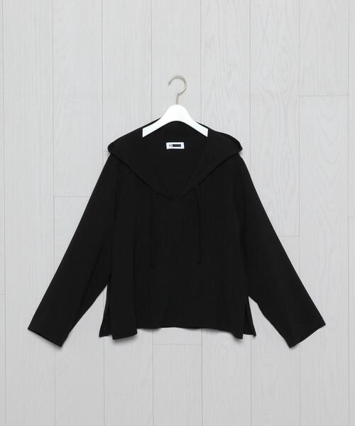 H BEAUTY&YOUTH UNITED ARROWS(エイチビューティーアンドユースユナイテッドアローズ)の「<H>DOUBLE CLOTH HOODIE/パーカー(パーカー・レディース・ホワイト/ブラック・FREE)」の2枚目の写真