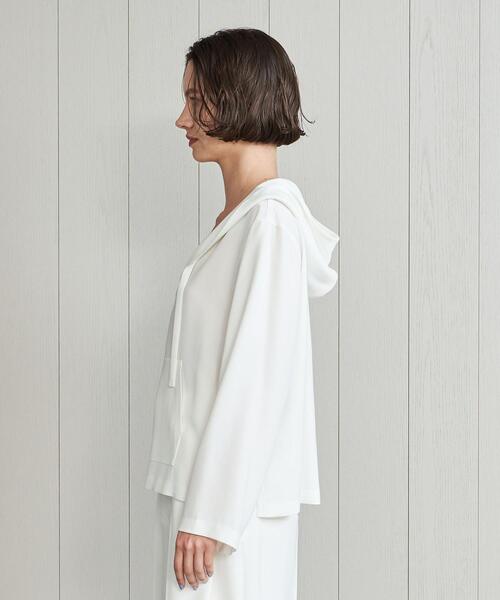 H BEAUTY&YOUTH UNITED ARROWS(エイチビューティーアンドユースユナイテッドアローズ)の「<H>DOUBLE CLOTH HOODIE/パーカー(パーカー・レディース・ホワイト/ブラック・FREE)」の10枚目の写真