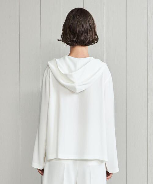 H BEAUTY&YOUTH UNITED ARROWS(エイチビューティーアンドユースユナイテッドアローズ)の「<H>DOUBLE CLOTH HOODIE/パーカー(パーカー・レディース・ホワイト/ブラック・FREE)」の9枚目の写真