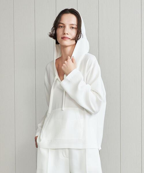 H BEAUTY&YOUTH UNITED ARROWS(エイチビューティーアンドユースユナイテッドアローズ)の「<H>DOUBLE CLOTH HOODIE/パーカー(パーカー・レディース・ホワイト/ブラック・FREE)」の8枚目の写真