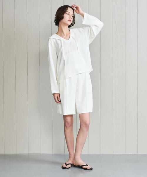 H BEAUTY&YOUTH UNITED ARROWS(エイチビューティーアンドユースユナイテッドアローズ)の「<H>DOUBLE CLOTH HOODIE/パーカー(パーカー・レディース・ホワイト/ブラック・FREE)」の11枚目の写真