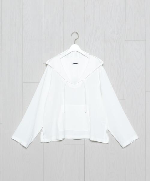 H BEAUTY&YOUTH UNITED ARROWS(エイチビューティーアンドユースユナイテッドアローズ)の「<H>DOUBLE CLOTH HOODIE/パーカー(パーカー・レディース・ホワイト/ブラック・FREE)」の18枚目の写真