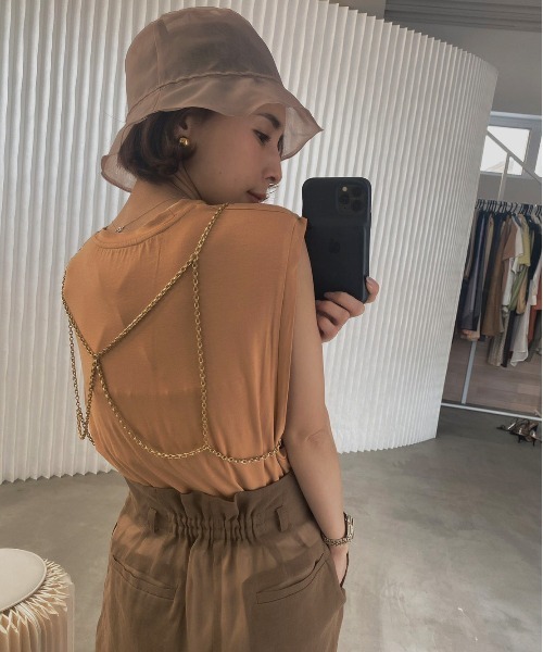 Ameri（アメリ）の「MEDI REVERSIBLE SHEER BUCKET HAT（ハット・レディース・ブラック/ベージュ・FREE）」の8枚目の写真