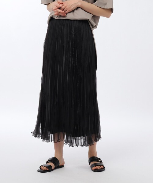 UNTITLED（アンタイトル）の「◆【洗える】ソフトオーガンジーワッシャースカート（スカート・レディース・グレー系/ブラック/マスタード・00/01/02/03/99）」の2枚目の写真