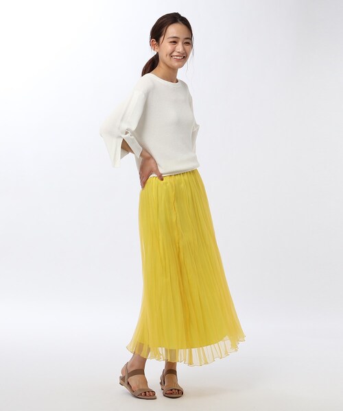 UNTITLED（アンタイトル）の「◆【洗える】ソフトオーガンジーワッシャースカート（スカート・レディース・グレー系/ブラック/マスタード・00/01/02/03/99）」の5枚目の写真