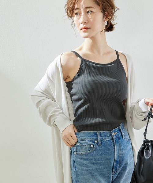 ROPE' PICNIC(ロペピクニック)の「カップ付きアメリカンスリーブキャミソール(キャミソール・レディース・オフホワイト/キャメル/スミクロ・38/36)」の3枚目の写真