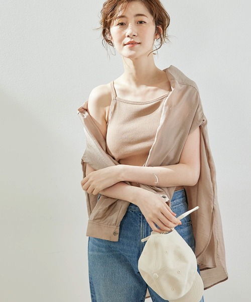 ROPE' PICNIC(ロペピクニック)の「カップ付きアメリカンスリーブキャミソール(キャミソール・レディース・オフホワイト/キャメル/スミクロ・38/36)」の21枚目の写真