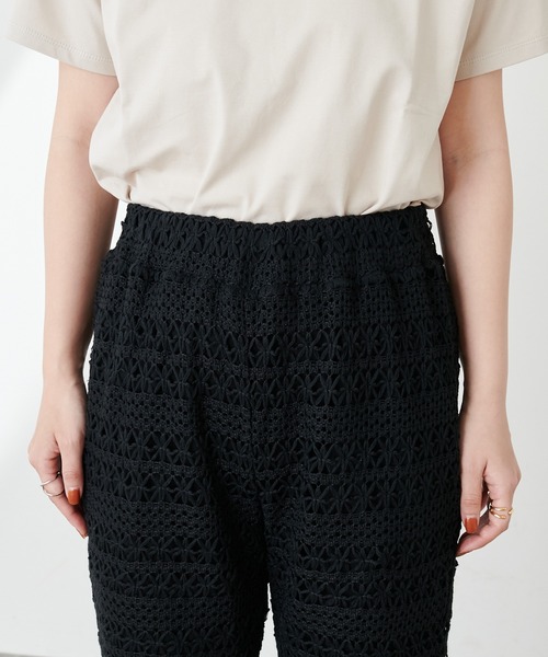 natural couture（ナチュラルクチュール）の「透かし編みレースパンツ（その他パンツ・レディース・ブラック/アイボリー・FREE）」の19枚目の写真