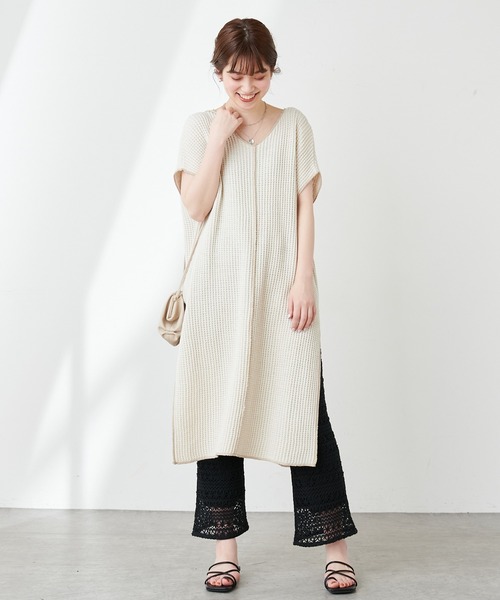 natural couture（ナチュラルクチュール）の「透かし編みレースパンツ（その他パンツ・レディース・ブラック/アイボリー・FREE）」の16枚目の写真