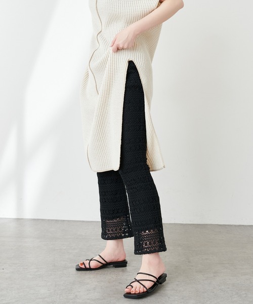 natural couture（ナチュラルクチュール）の「透かし編みレースパンツ（その他パンツ・レディース・ブラック/アイボリー・FREE）」の15枚目の写真