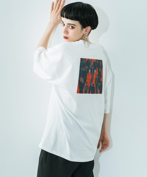 Ressaca（レサーカ）の「別注 allkeonheegraphic  コラボ オーバーサイズ プリントT（Tシャツ/カットソー・メンズ・グレイッシュベージュ/グレー系/グレイッシュブルー/チャコール/ホワイト/ベージュ系/ホワイト系/ブラック系/ブラック/ブルー系・XL/M/L）」の3枚目の写真