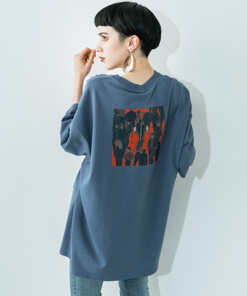 Ressaca（レサーカ）の「別注 allkeonheegraphic  コラボ オーバーサイズ プリントT（Tシャツ/カットソー・メンズ・グレイッシュベージュ/グレー系/グレイッシュブルー/チャコール/ホワイト/ベージュ系/ホワイト系/ブラック系/ブラック/ブルー系・XL/M/L）」の21枚目の写真