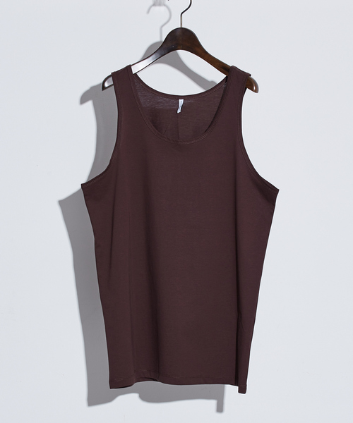 MYSELF ABAHOUSE（マイセルフアバハウス）の「【MYSELF ABAHOUSE】シルケット タンクトップ（タンクトップ・メンズ・ブラウン/グレイッシュベージュ/ネイビー/ダークグリーン/ブラック/ホワイト・46/48）」の4枚目の写真