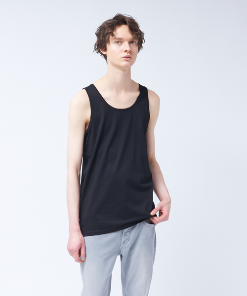 MYSELF ABAHOUSE（マイセルフアバハウス）の「【MYSELF ABAHOUSE】シルケット タンクトップ（タンクトップ・メンズ・ブラウン/グレイッシュベージュ/ネイビー/ダークグリーン/ブラック/ホワイト・46/48）」の3枚目の写真