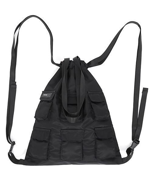 WESTBOY(ウエストボーイ)の「【WB ORIGINALS】Two-way Nylon Bag With Lots Of Pockets WO21SB04BG(バックパック/リュック・メンズ・ブラック/グリーン・FREE)」の2枚目の写真