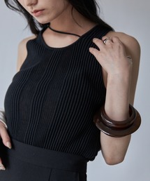 Solace | サマーニットアシメランダムリブタンクトップ【前後２ＷＡＹ】(タンクトップ)