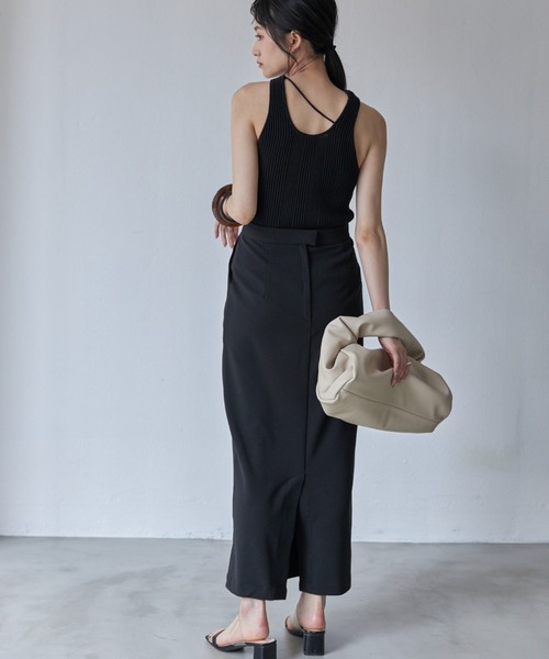 Solace（ソレイス）の「ニットアシメランダムリブタンクトップ/前後2WAY（タンクトップ・レディース・サックスブルー/ブラック/モカ・FREE）」の12枚目の写真