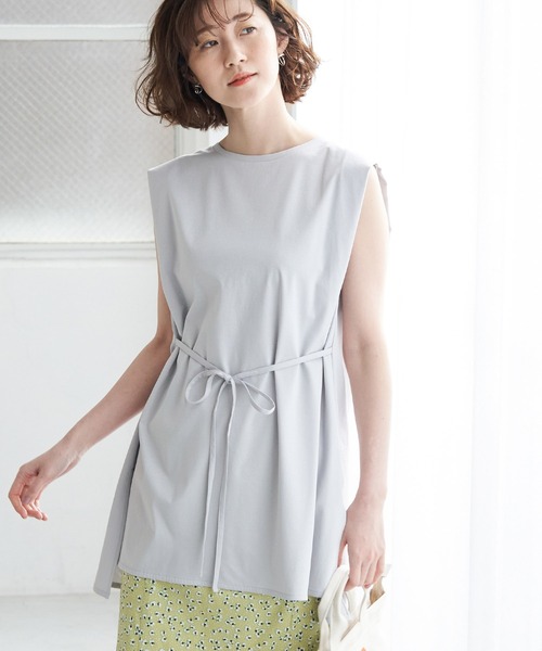 ROPE' PICNIC（ロペピクニック）の「80シルケットチュニックトップス（Tシャツ/カットソー・レディース・ブラック/ホワイト/ベージュ系その他/サックスブルー・38）」の4枚目の写真