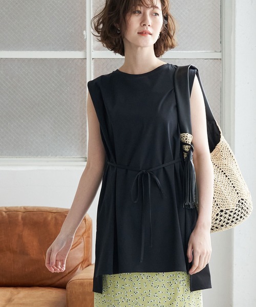 ROPE' PICNIC（ロペピクニック）の「80シルケットチュニックトップス（Tシャツ/カットソー・レディース・ブラック/ホワイト/ベージュ系その他/サックスブルー・38）」の2枚目の写真