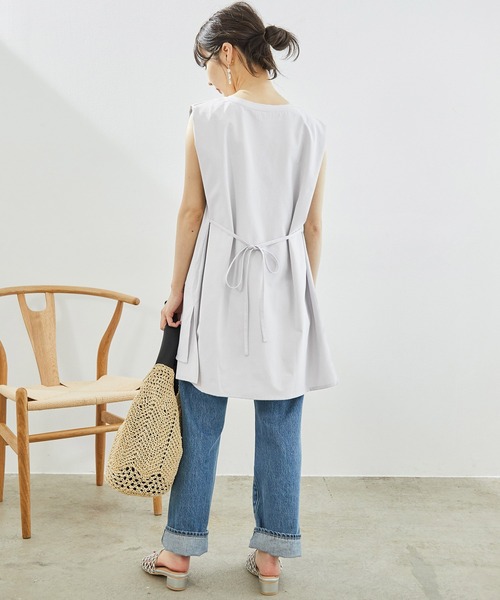 ROPE' PICNIC（ロペピクニック）の「80シルケットチュニックトップス（Tシャツ/カットソー・レディース・ブラック/ホワイト/ベージュ系その他/サックスブルー・38）」の9枚目の写真