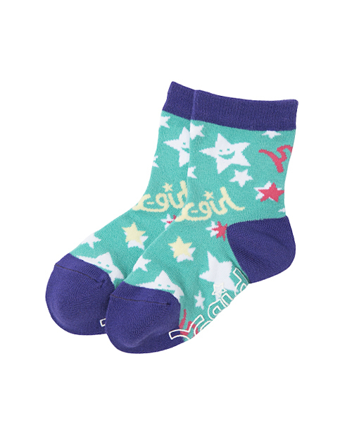 X-girl Stages(エックスガールステージス)の「SOCKS TWINKLE(ソックス/靴下・キッズ・ピンク/グリーン/ネイビー・SMALL/MEDIUM/LARGE)」の2枚目の写真