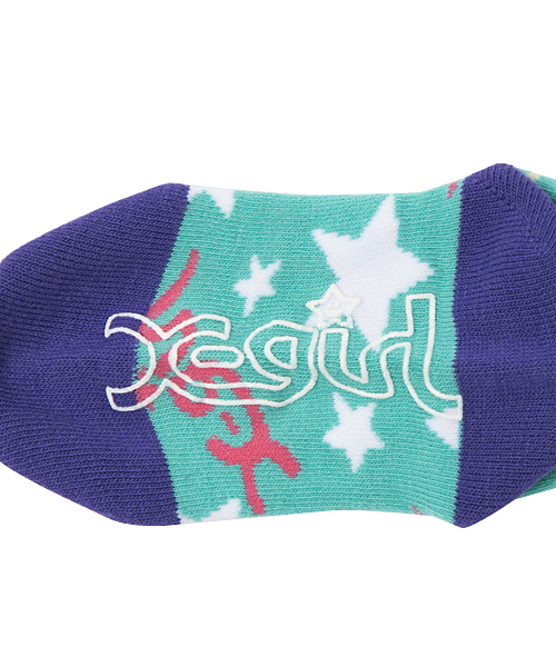 X-girl Stages(エックスガールステージス)の「SOCKS TWINKLE(ソックス/靴下・キッズ・ピンク/グリーン/ネイビー・SMALL/MEDIUM/LARGE)」の4枚目の写真