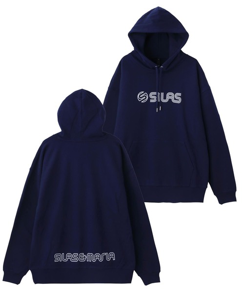 SILAS（サイラス）の「PRINT  BIG SWEAT HOODIE OUTLINE LOGO（パーカー・メンズ・ブルー/ネイビー/オフホワイト/ブラック・SMALL/X-LARGE/MEDIUM/LARGE）」の4枚目の写真