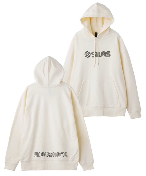 SILAS（サイラス）の「PRINT  BIG SWEAT HOODIE OUTLINE LOGO（パーカー・メンズ・ブルー/ネイビー/オフホワイト/ブラック・SMALL/X-LARGE/MEDIUM/LARGE）」の2枚目の写真
