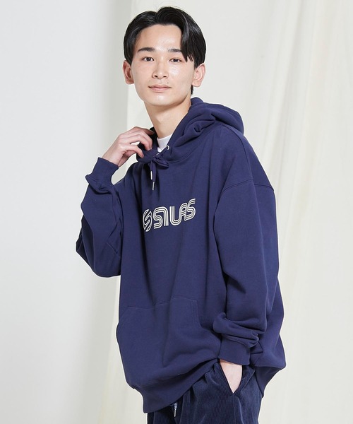 SILAS（サイラス）の「PRINT  BIG SWEAT HOODIE OUTLINE LOGO（パーカー・メンズ・ブルー/ネイビー/オフホワイト/ブラック・SMALL/X-LARGE/MEDIUM/LARGE）」の12枚目の写真