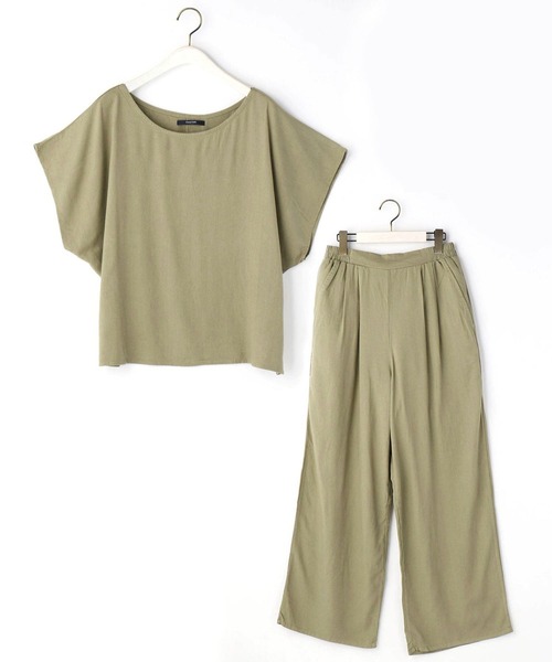 Grand PARK（グランドパーク）の「半袖カットソーセットアップ（アンサンブル・レディース・ベージュ/チャコールグレー/カーキ・FREE）」の18枚目の写真