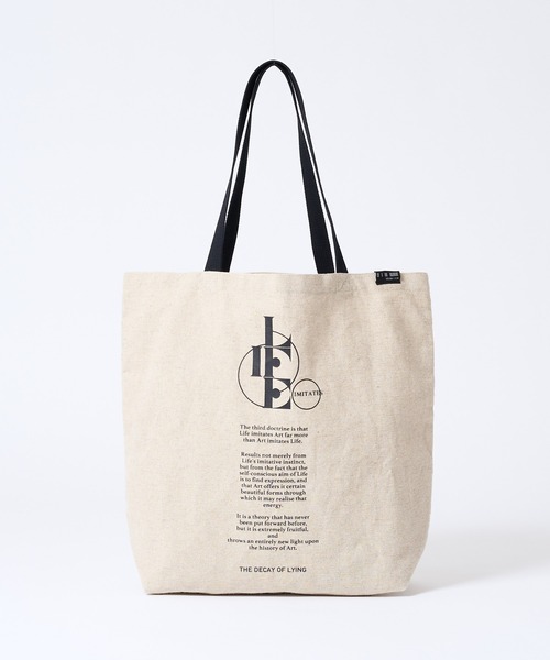 COLONY 2139（コロニートゥーワンスリーナイン）の「麻混プリントトートバッグ/マチ付きA4収納可能トート（トートバッグ・レディース・ベージュ/ライトベージュ/ベージュ系その他/ベージュ系その他2/ベージュ系その他3・FREE）」の6枚目の写真