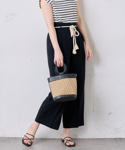 natural couture（ナチュラルクチュール）の「綿麻ツイストコード付きパンツ（その他パンツ・レディース・ブラック/モカ/ベージュ/グリーン系その他/ストライプ・FREE）」の10枚目の写真