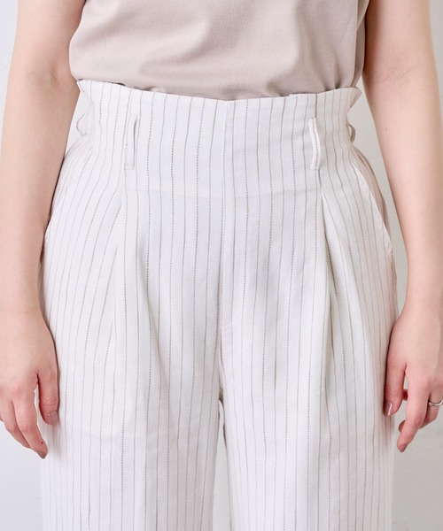 natural couture（ナチュラルクチュール）の「綿麻ツイストコード付きパンツ（その他パンツ・レディース・ブラック/モカ/ベージュ/グリーン系その他/ストライプ・FREE）」の17枚目の写真