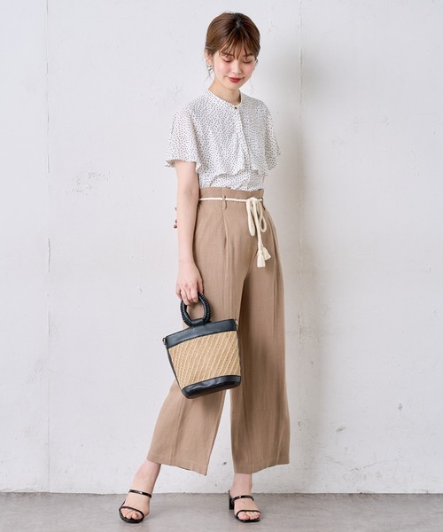 natural couture（ナチュラルクチュール）の「綿麻ツイストコード付きパンツ（その他パンツ・レディース・ブラック/モカ/ベージュ/グリーン系その他/ストライプ・FREE）」の21枚目の写真