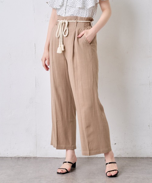 natural couture（ナチュラルクチュール）の「綿麻ツイストコード付きパンツ（その他パンツ・レディース・ブラック/モカ/ベージュ/グリーン系その他/ストライプ・FREE）」の18枚目の写真