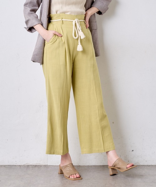 natural couture（ナチュラルクチュール）の「綿麻ツイストコード付きパンツ（その他パンツ・レディース・ブラック/モカ/ベージュ/グリーン系その他/ストライプ・FREE）」の15枚目の写真