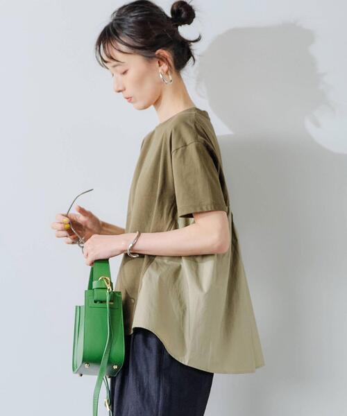 ひかっち⸝꙳.‎˖断捨離中様グリーンレーベルリラクシング ドビー スキッパー ポケット 7分袖 ブラウス