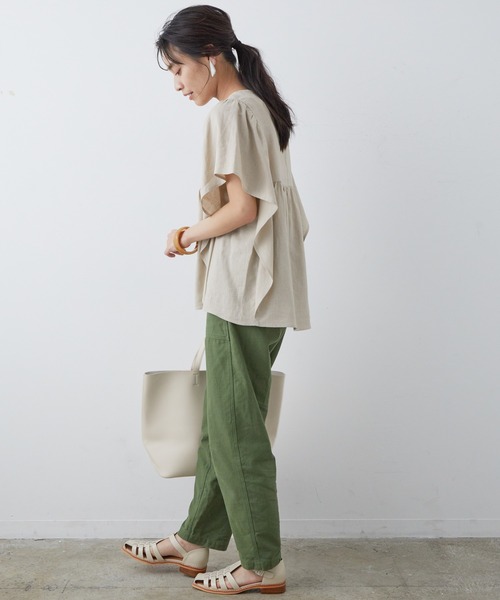 SALON adam et rope'（サロン アダム エ ロペ）の「[ご好評につき追加決定！軽量・大容量・A4対応]フェイクレザートートバッグ（トートバッグ・レディース・オフホワイト/ブラック/ダークブラウン/サックスブルー・FREE）」の12枚目の写真